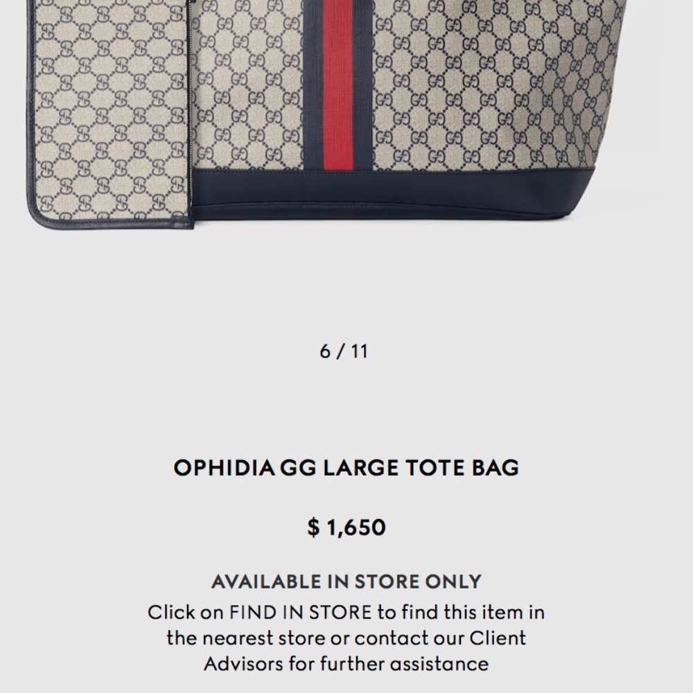 Gucci Ophidia GG Large Tote In Beige and Blue Supreme - Picture 14 of 15
